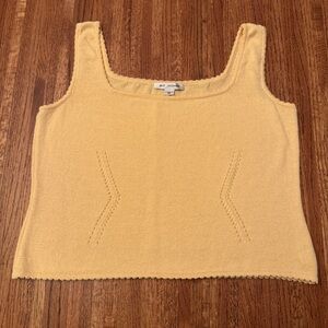 ST. JOHN Knit Vintage Y2K Crop light yellow Sweater Tank Top, size medium